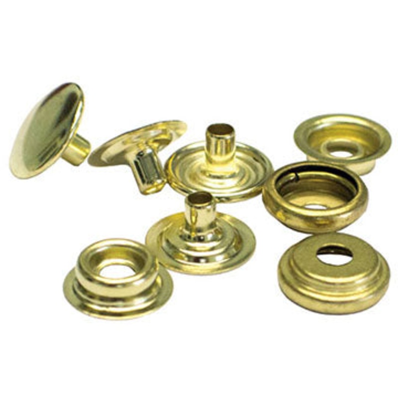 #20 Brass Gold USA Snaps (Qty 100) (K2717-20-C)
