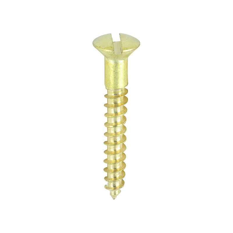 Solid Brass Timber Screws – SLOT – Raised Countersunk