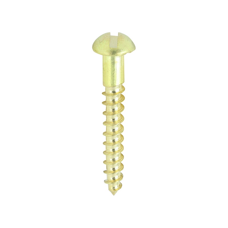 Solid Brass Timber Screws – SLOT – Round