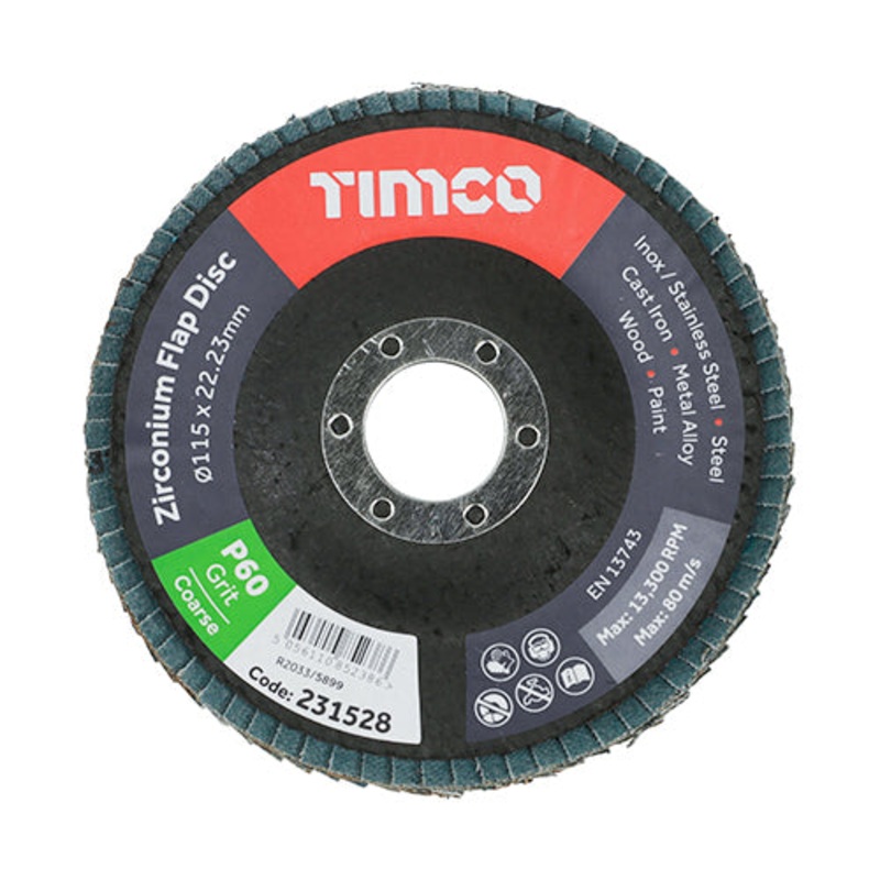 Set of Flap Discs – Zirconium – Type 29 Conical – P60 Grit