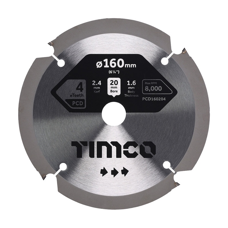 PCD Fibre Cement Saw Blade|160 x 20 x 4T|Clamshell|1 Each