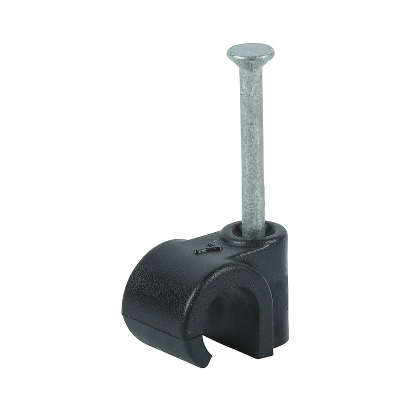Round Cable Clips – Black|To fit 7.0mm|Box|100 Pieces