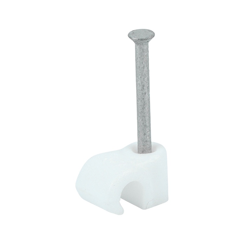 Round Cable Clips – White|To fit 3.5mm|Box|100 Pieces