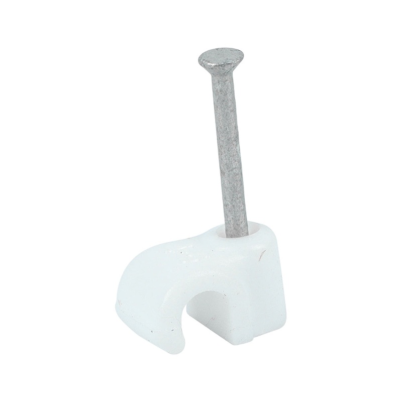 Round Cable Clips – White|To fit 4.5mm|Box|100 Pieces