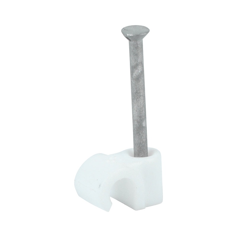 Round Cable Clips – White|To fit 5.0mm|Box|100 Pieces