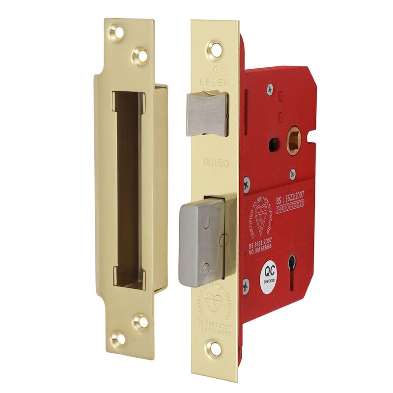 5 Lever British Standard Sashlock – Electro Brass