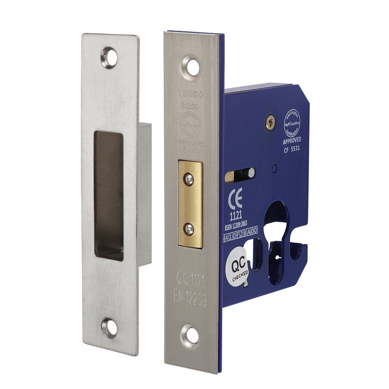 Euro Deadlock – Satin Nickel|66 case / 45 backset|Box|1 Each