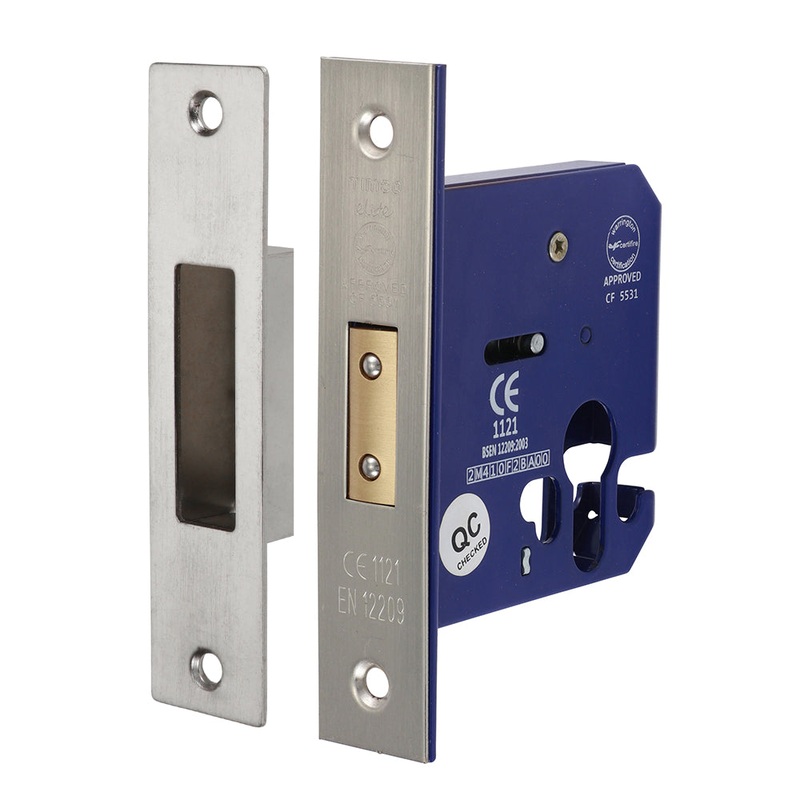 Euro Deadlock – Satin Nickel|78 case / 56.5 backset|Box|1 Each