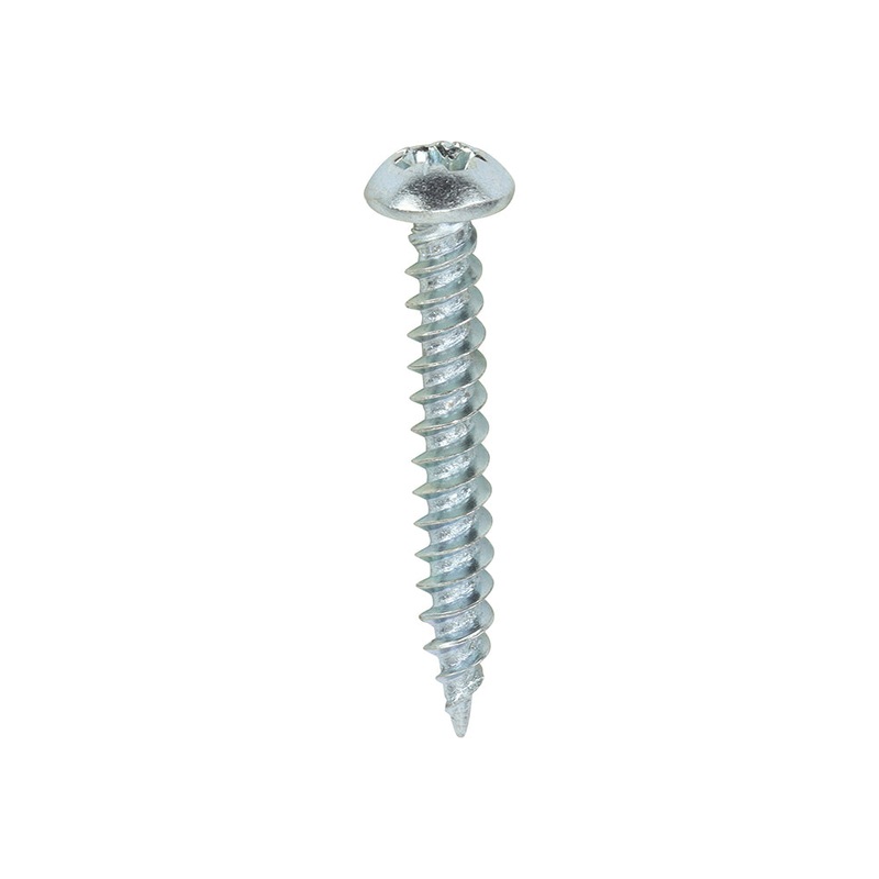 Twin-Threaded Woodscrews – PZ – Round – Zinc