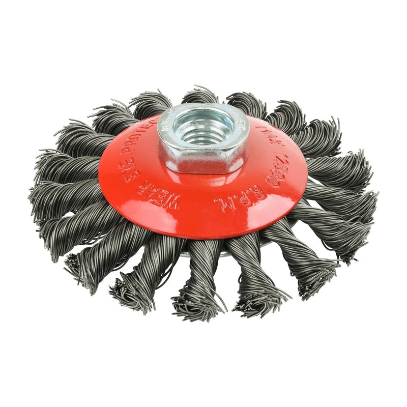 Angle Grinder Bevel Brush – Twisted Knot Steel Wire