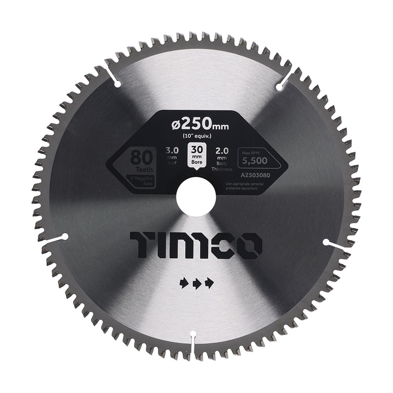 -5 Circular Saw Blade|250 x 30 x 80T|Clamshell|1 Each