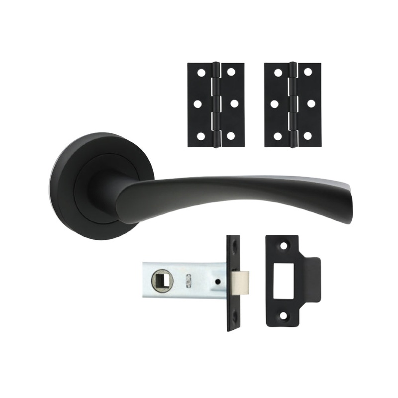 Edleston Lever On Rose Door Pack – Matt Black