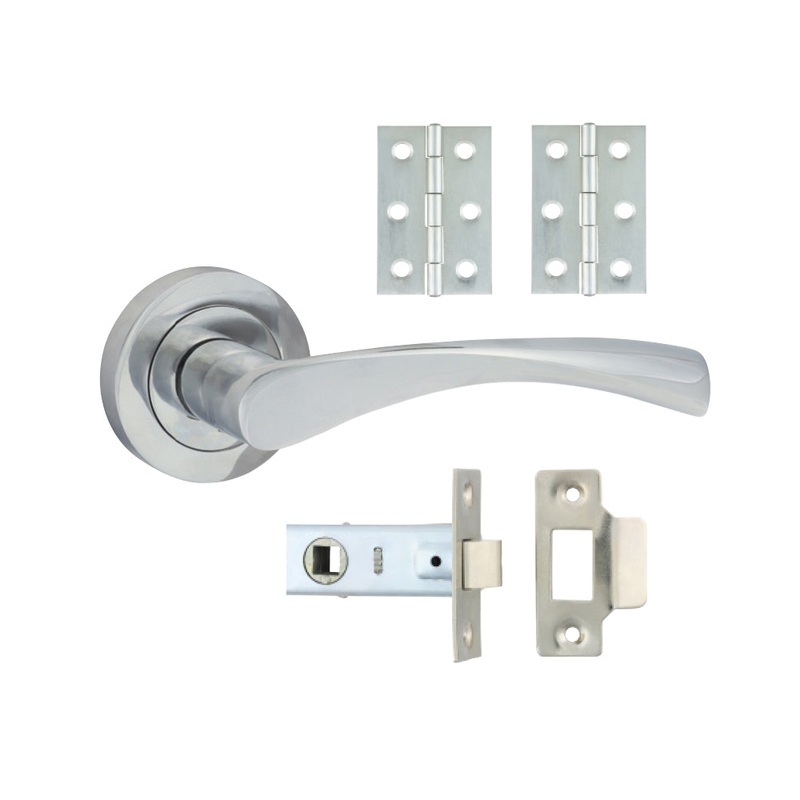 Edleston Lever On Rose Door Pack – Polished Chrome