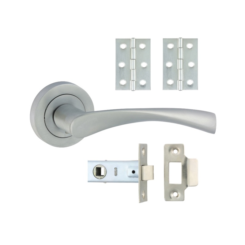 Edleston Lever On Rose Door Pack – Satin Chrome