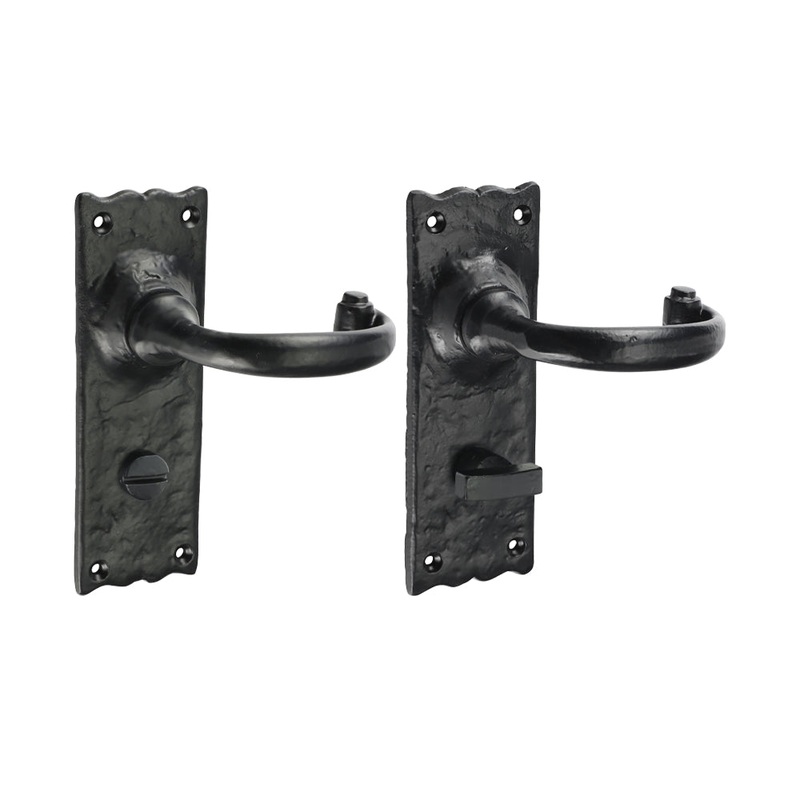 Traditional Bathroom Lock Handle – Antique Black