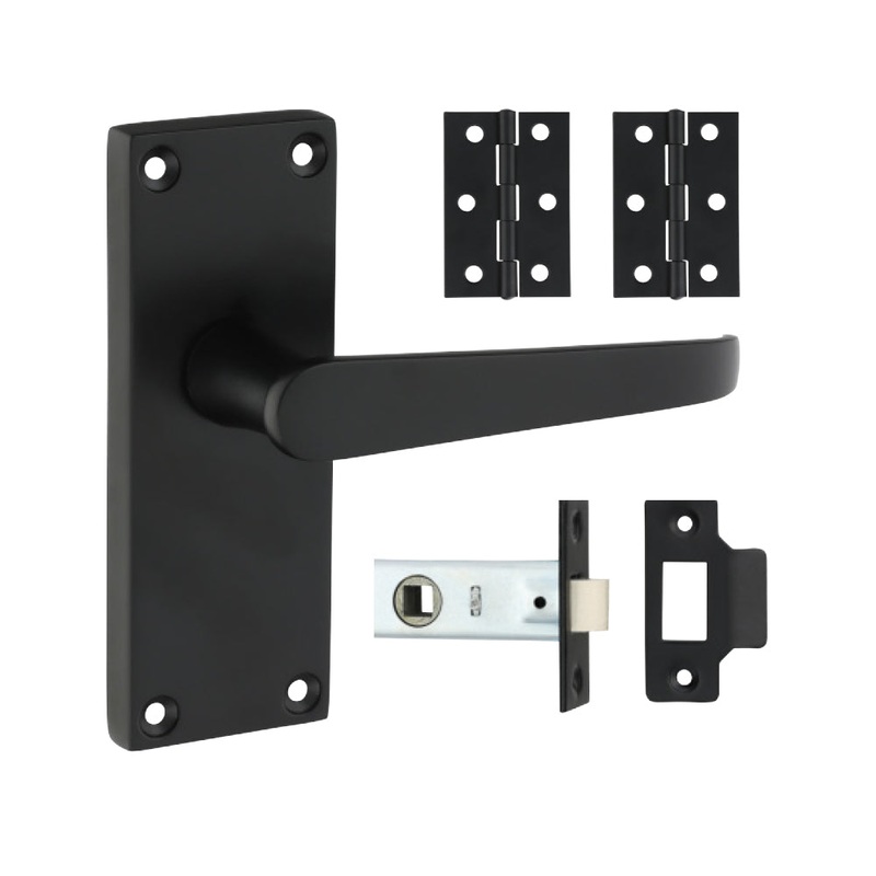 Victorian Straight Latch Door Pack – Matt Black