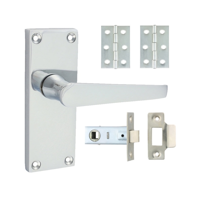 Victorian Straight Latch Door Pack – Polished Chrome
