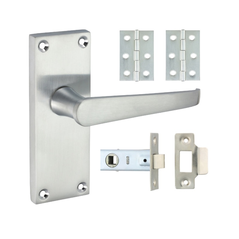 Victorian Straight Latch Door Pack – Satin Chrome