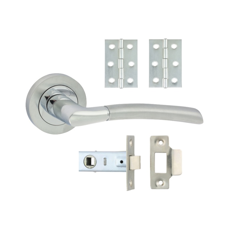 Shavington Lever On Rose Door Pack – Polished Chrome & Satin Chrome