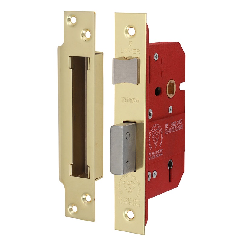 5 Lever British Standard CE Sashlock – Electro Brass