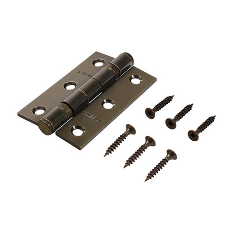 Twin Ball Bearing Hinges – Steel – Antique Brass