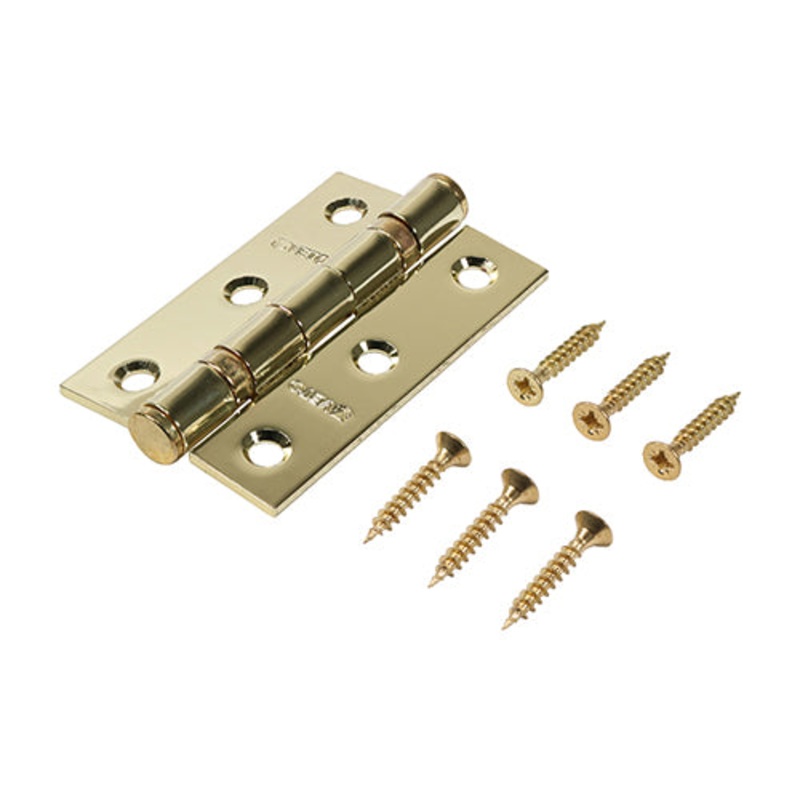 Twin Ball Bearing Hinges – Steel – Electro Brass