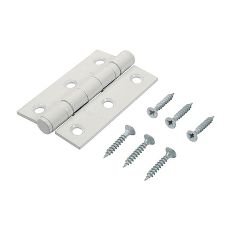 Twin Ball Bearing Hinges – Steel – White