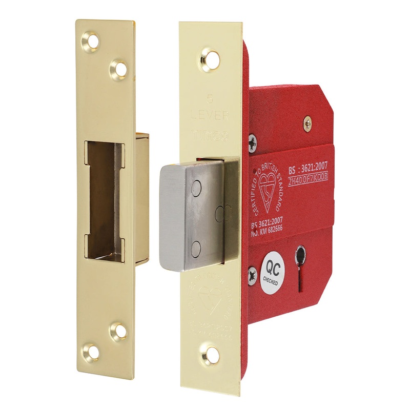 5 Lever British Standard CE Deadlock – Electro Brass