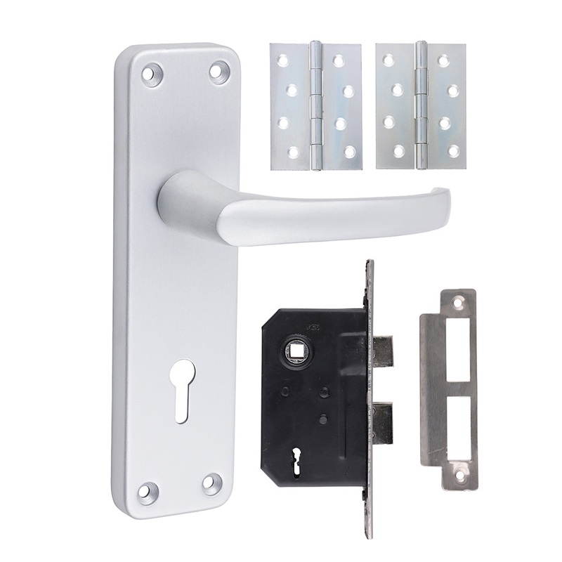 Contractors 3L Lock Door Pack – Satin Anodised Aluminium