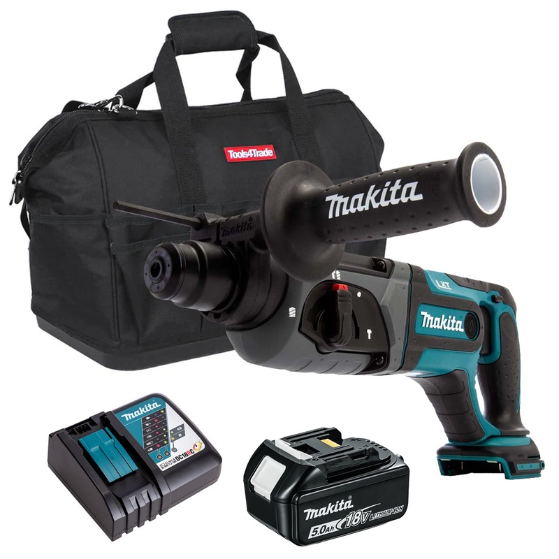 Makita DHR241Z 18V LXT SDS+ Rotary Hammer Drill with 1 x 5.0Ah Battery Charger & Bag