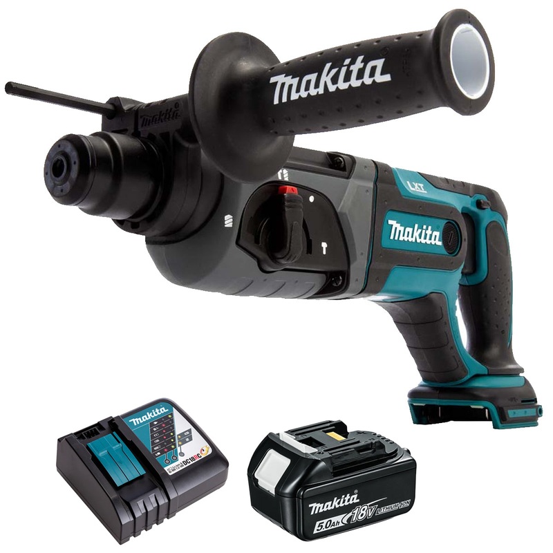 Makita DHR241Z 18V LXT SDS+ Rotary Hammer Drill with 1 x 5.0Ah Battery & Charger