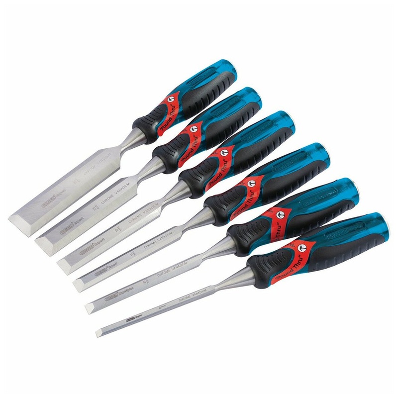 Draper 140mm Soft Grip ‘Pound Thru’ Bevel Edge Wood Chisel Set of 6 Piece – 70419