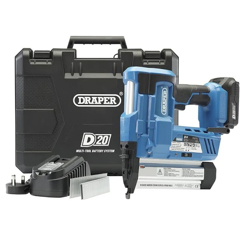 Draper D20NSSET D20 20V Nailer/Stapler With 1 x 2.0Ah Battery & Charger – 00646