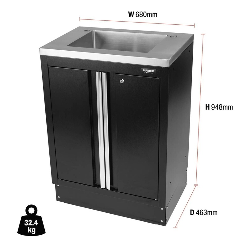 draper-ms400-2bc-s-bunker-modular-floor-cabinet-with-sink-2-door-680mm-31034_1 Draper MS400-2BC/S BUNKER Modular Floor Cabinet with Sink 2 Door 680mm 31034