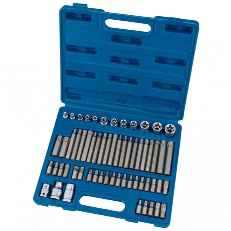 Draper Square Drive Mechanics Socket and Bit Set 61 Piece 3/8 1/2 – 63376