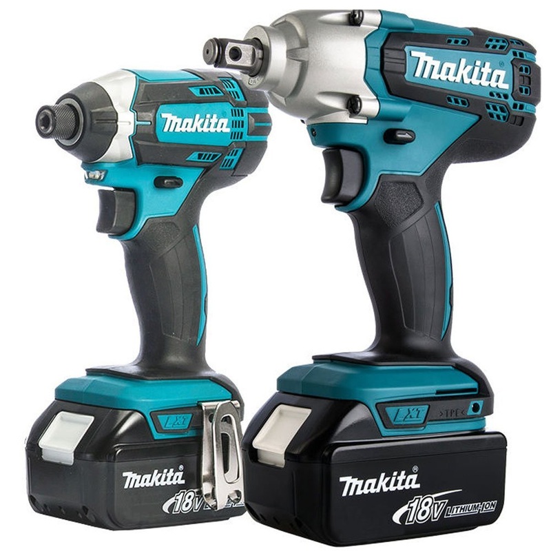 Makita 18V Impact Driver 1/2 + Impact Wrench With 2 x 5.0Ah Batteries