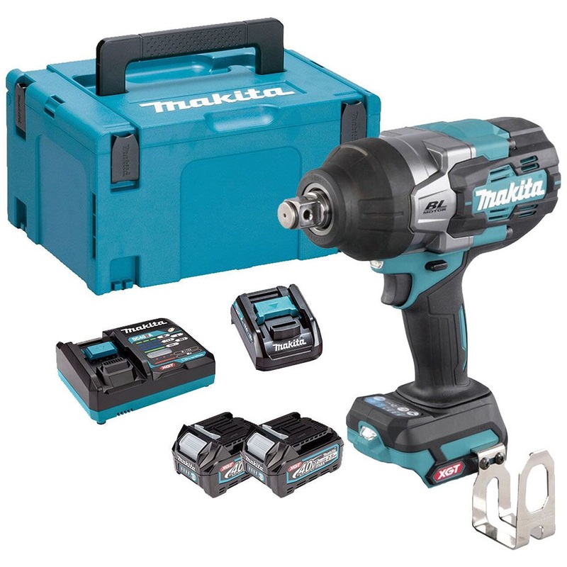 Makita TW007GD203 40V Max XGT Brushless 1/2 Impact Wrench With 2 x 2.5Ah Battery, Charger & Adaptor in Case