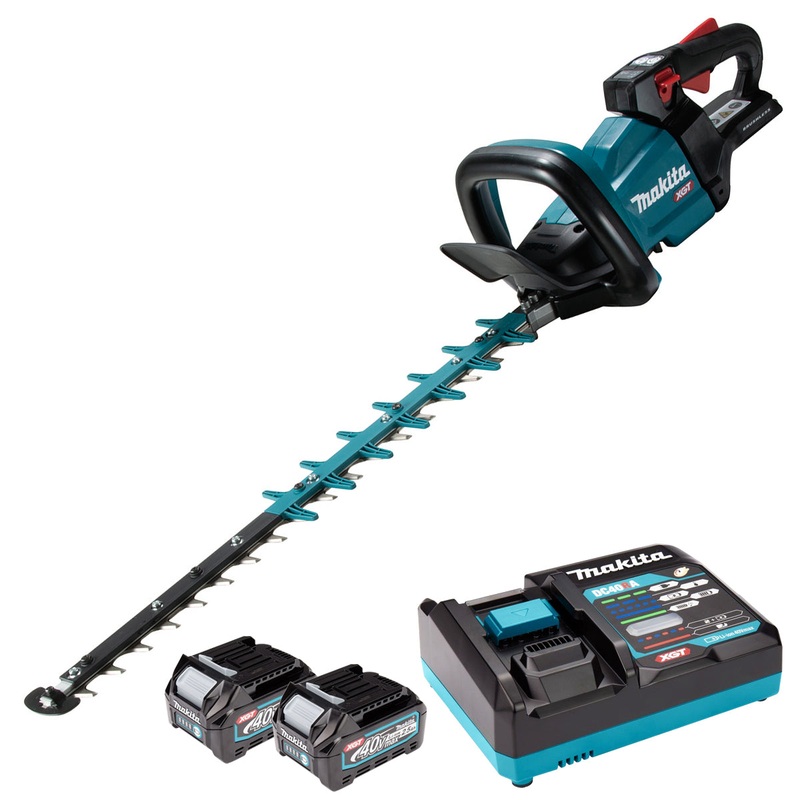 Makita UH004GZ 40V XGT Cordless 600mm Hedge Trimmer With 2 x 2.5Ah Batteries & Charger