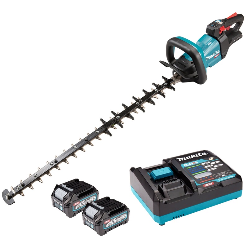 Makita UH007GD201 40V XGT 75 cm Brushless Hedge Trimmer with 2 x 2.5Ah Batteries and Charger