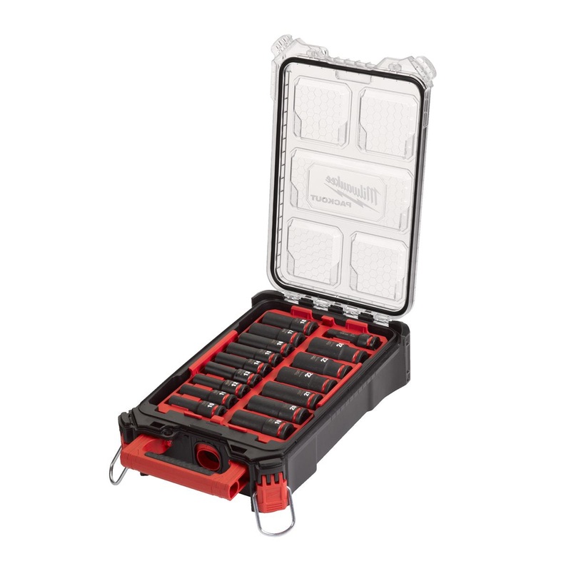 Milwaukee 16 Piece Shockwave 1/2 Impact Socket Set in Packout Case 4932480943