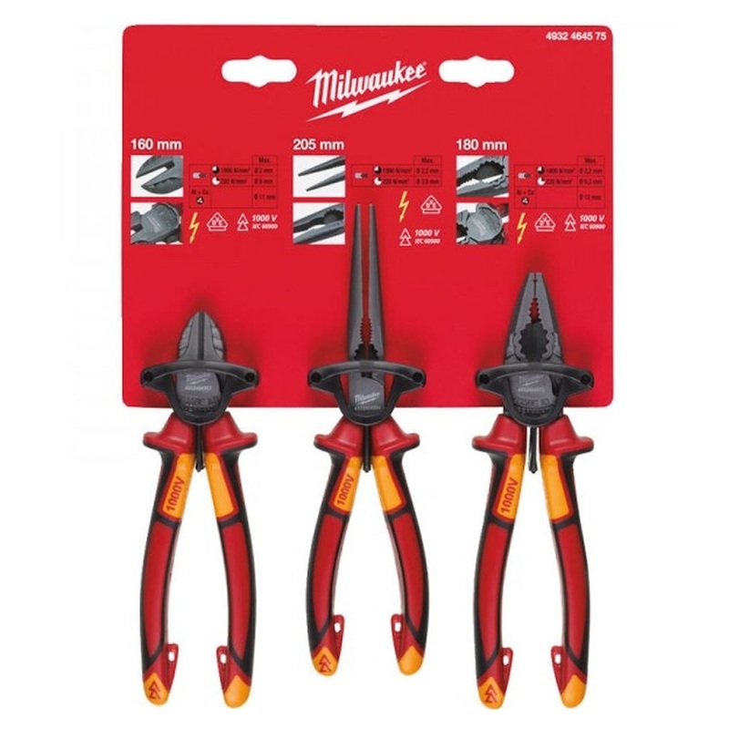 milwaukee-vde-pliers-3pc-set-diagonal-cutter-long-round-nose-plier-combi-plier-4932464575_1 Milwaukee VDE Pliers 3pc Set Diagonal Cutter, Long Round Nose Plier, Combi Plier 4932464575
