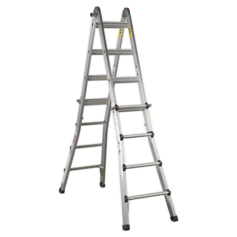 sealey-afpl3-aluminium-telescopic-ladder-4-way19564_1 Sealey AFPL3 Aluminium Telescopic Ladder 4-Way19564