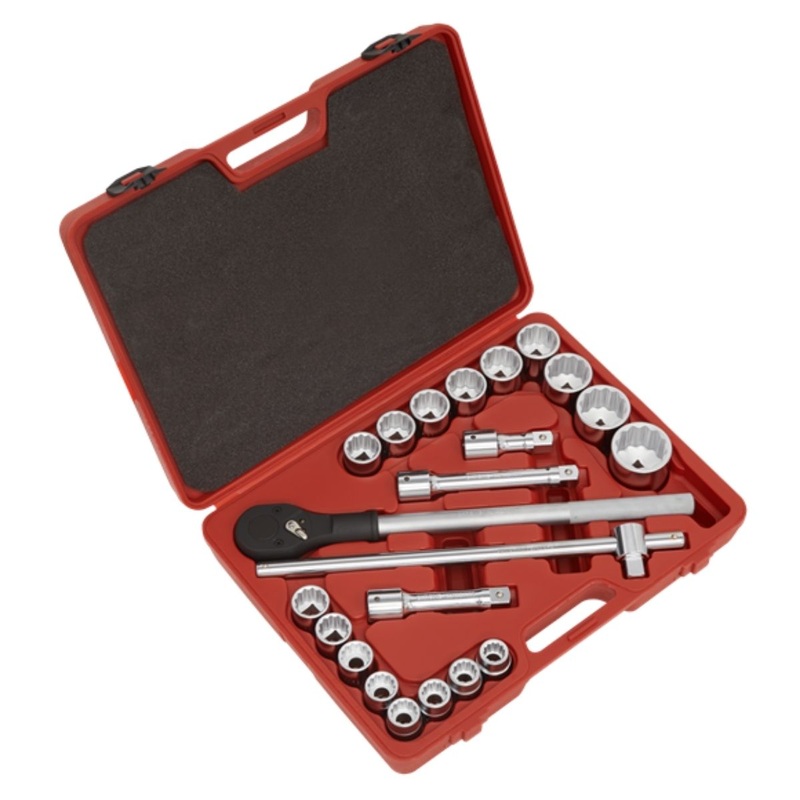 Sealey AK2598 3/4Sq Drive 12-point WallDrive Socket Set 22pc