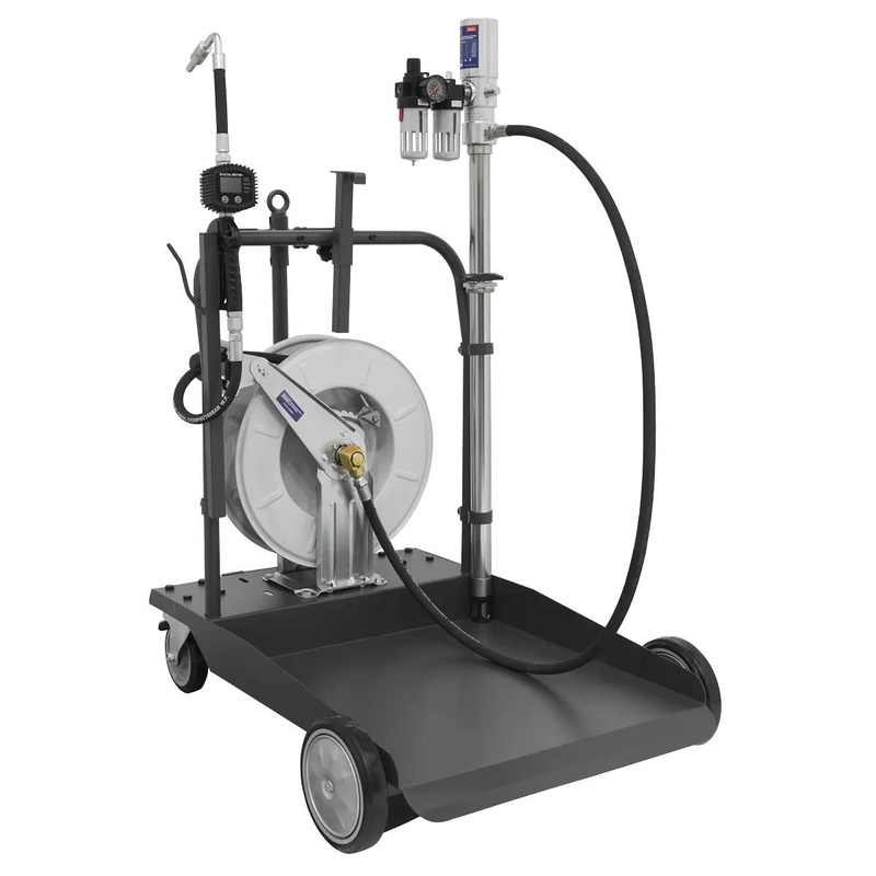 Sealey AK4562D Oil Dispensing System Air Operated with 10mtr Retractable Hose Reel