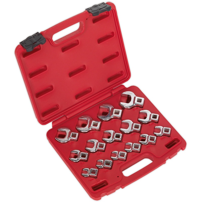 Sealey AK59891 Crow’s Foot Open-End Spanner Set 3/8Sq Drive 15pc