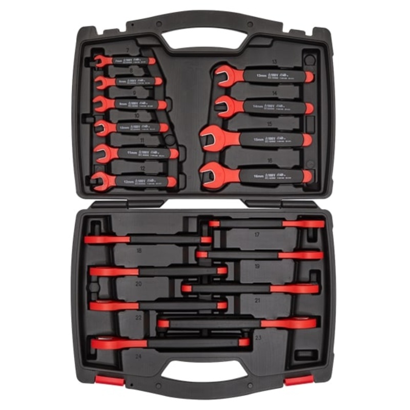 sealey-ak63172-vde-approved-insulated-open-end-spanner-set-18pc_1 Sealey AK63172 VDE Approved Insulated Open End Spanner Set 18pc
