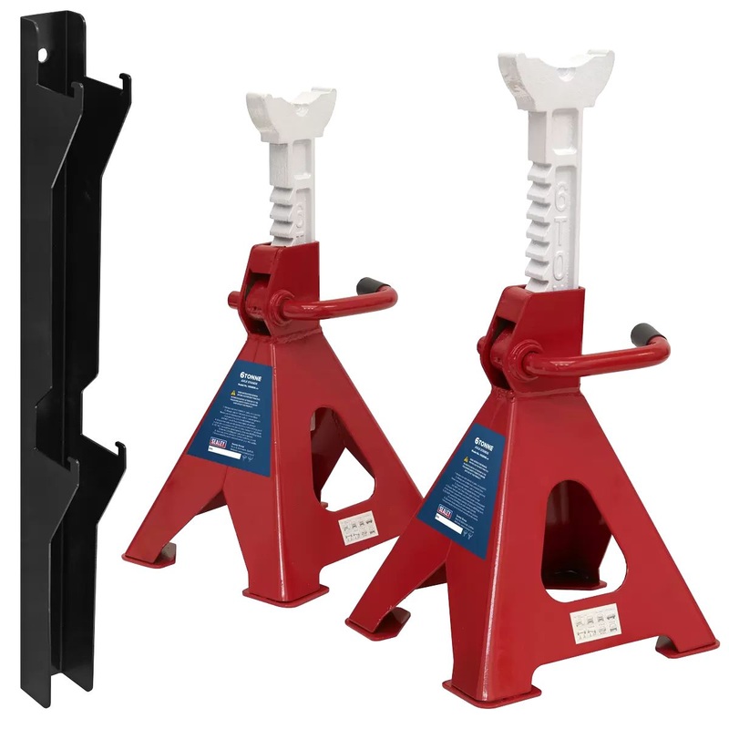 Sealey VS2006COMBO Axle Stand & Axle Stand Storage Rack Combo 6 Tonne