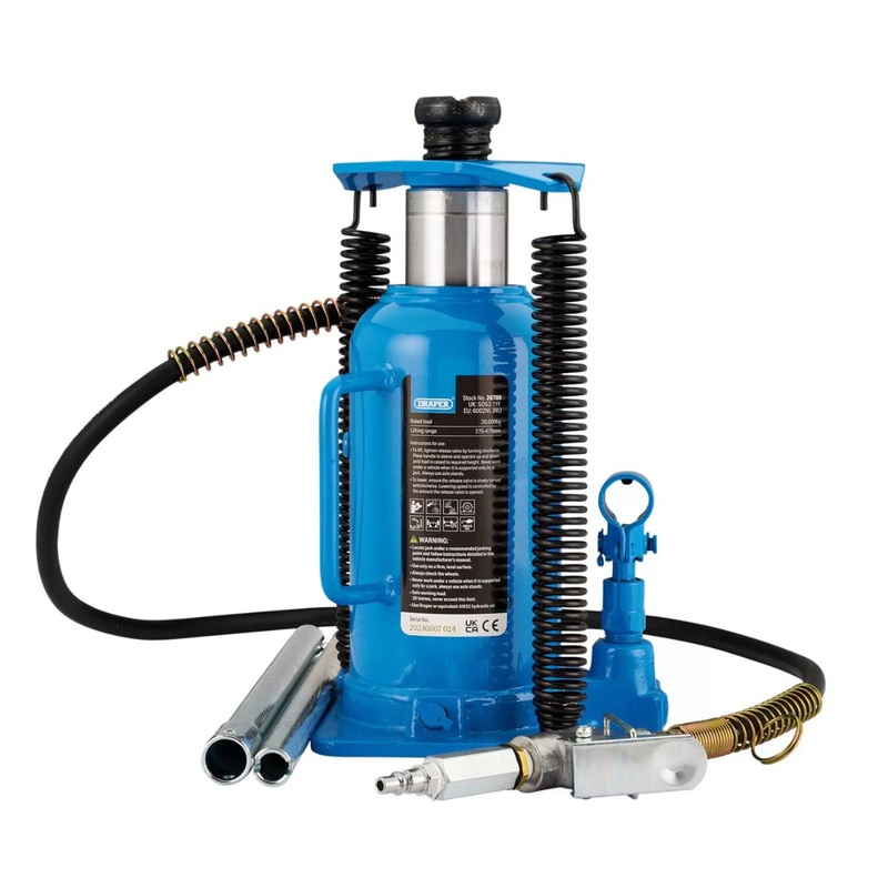 Draper BJA20 Air Bottle Jack 20 Tonne Heavy Duty Pneumatic Jack for Lifting Vehicles & Equipment 26780