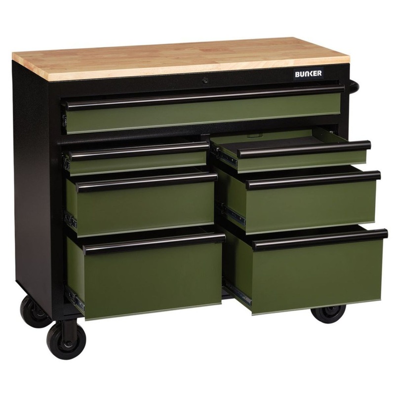 draper-b100-41gr-bunker-41-workbench-roller-tool-cabinet-7-drawer-green-08221_1 Draper B100-41GR BUNKER 41 Workbench Roller Tool Cabinet 7 Drawer Green 08221