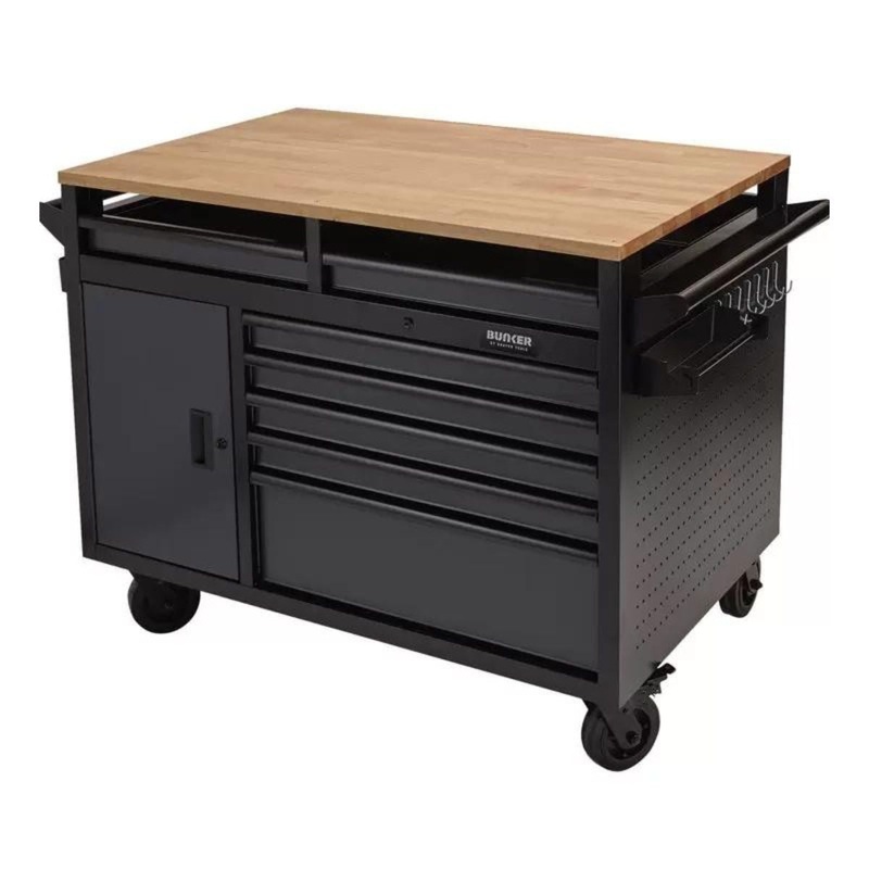 Draper B100-48MTG BUNKER 48 Multi-Functional Workbench Roller Tool Cabinet 14 Drawer Grey 08251